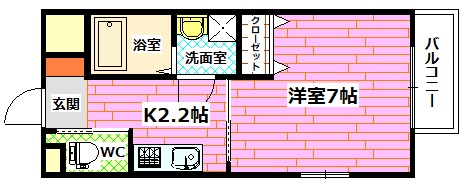 安芸郡府中町浜田のマンションの間取り