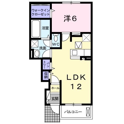 倉敷市連島町鶴新田のアパートの間取り