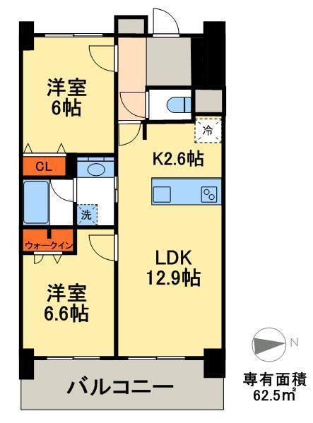 足立区新田のマンションの間取り