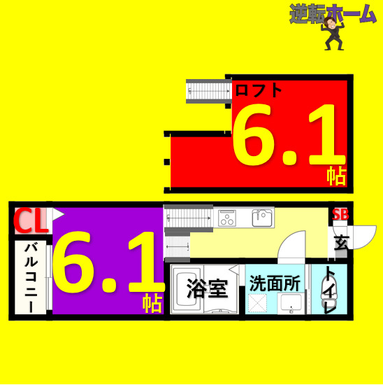 名古屋市昭和区山脇町のアパートの間取り