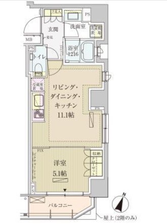 港区赤坂のマンションの間取り