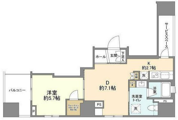 港区海岸のマンションの間取り