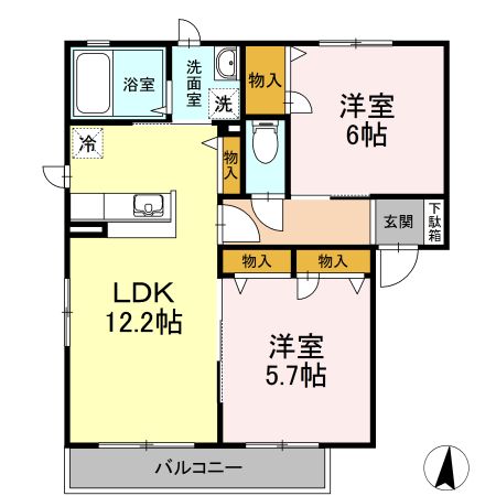 ボヌール羽屋Jの間取り