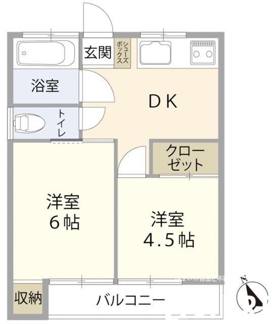 立川市幸町のアパートの間取り