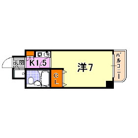 ライオンズマンション三宮東第２の間取り