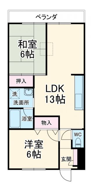 豊中市利倉西のマンションの間取り