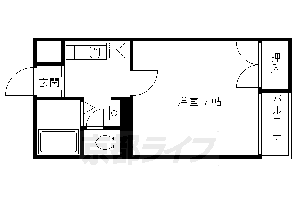 京都市下京区唐津屋町のマンションの間取り