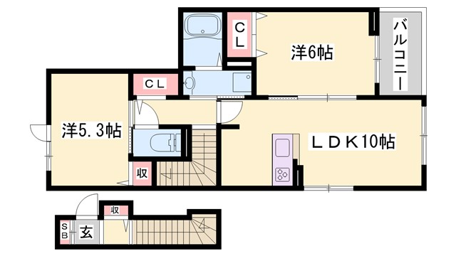 フェリア垣内の間取り