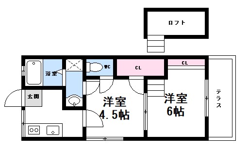 【広島市西区己斐大迫のアパートの間取り】