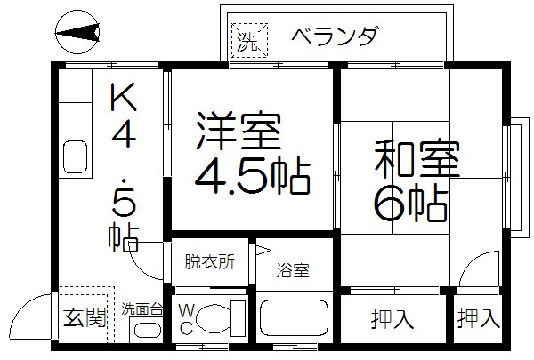 荒川区西尾久のアパートの間取り