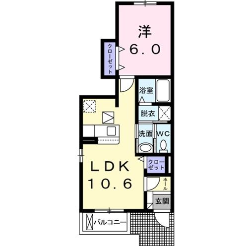 筑西市成田のアパートの間取り