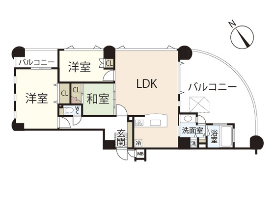 【廿日市市宮島口のマンションの間取り】