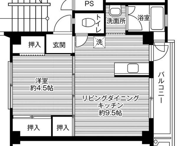 ビレッジハウス大門第二2号棟の間取り