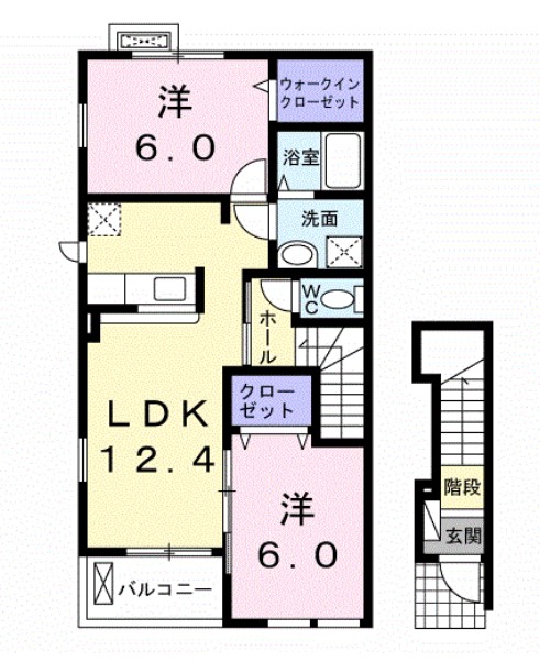 鳥栖市今泉町のアパートの間取り