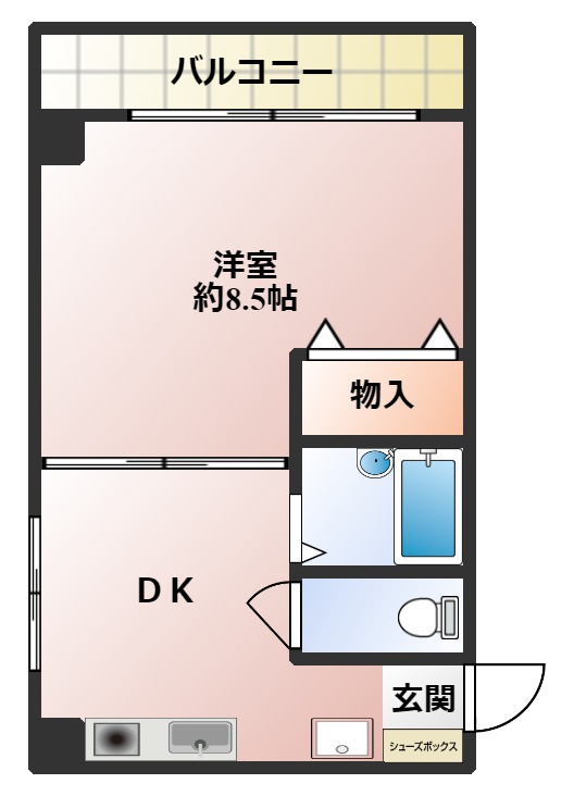 大阪市北区天神西町のマンションの間取り