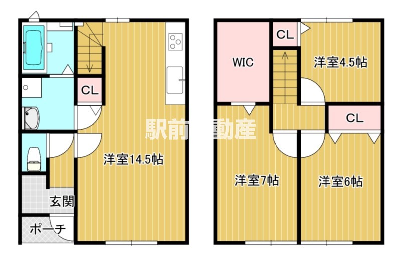 小郡市寺福童のアパートの間取り