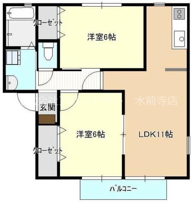 菊池郡大津町大字引水のアパートの間取り