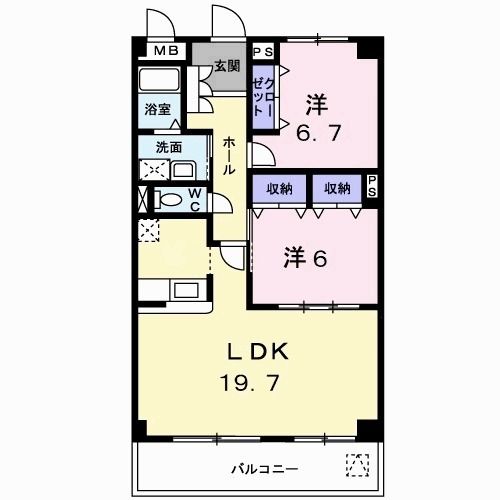 倉敷市八王寺町のマンションの間取り