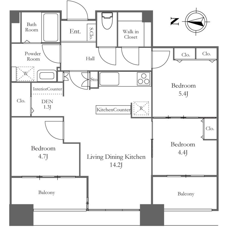 中央区佃のマンションの間取り