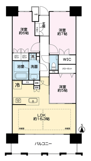 【レーベン上杉ＴＨＥ　ＬＵＳＴＥＡの間取り】