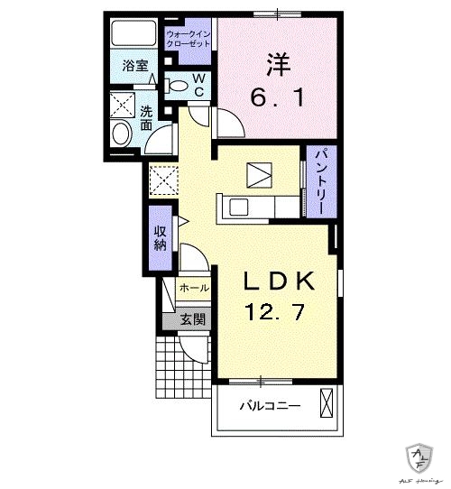 可児市今渡のアパートの間取り