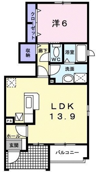 呉市焼山北のアパートの間取り