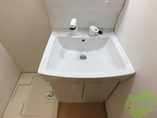 洗面設備　独立洗面はシャワー付きで朝の準備はこちらで出来ますねー。