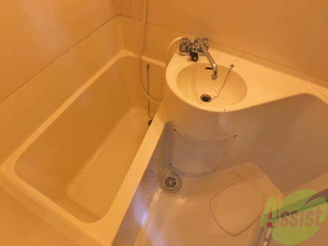 バス・シャワールーム　バスタブは広くはないかもしれませんが、ちゃんと浸かれそうです