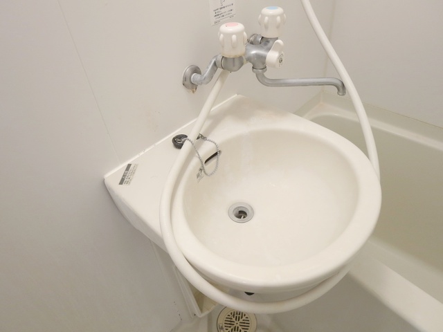 洗面設備　バスルームに洗面器が付いています。