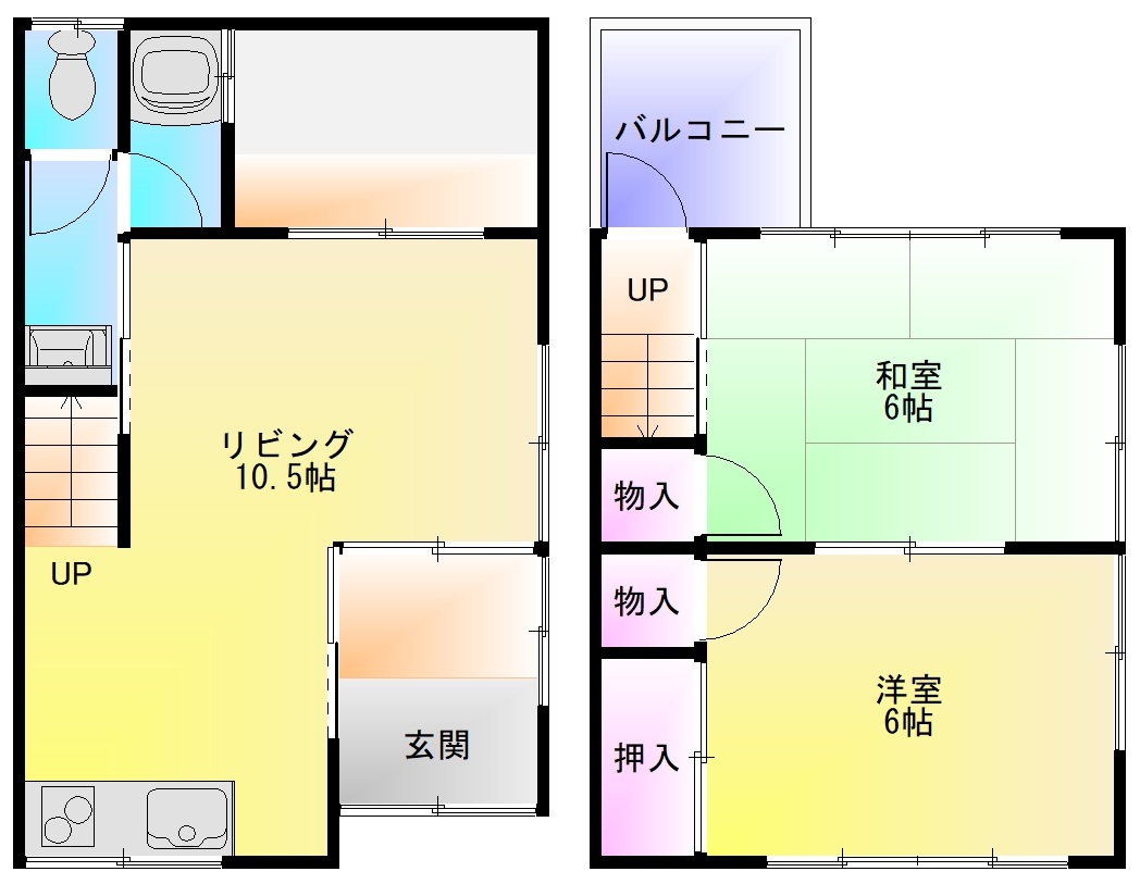 高安町北5丁目テラスハウスの間取り写真