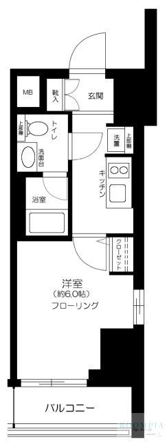 ＪＲ山手線 新宿駅 徒歩7分 9階建 築13年の間取り写真