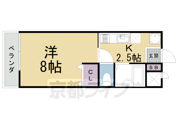 ＪＲ山陰本線 太秦駅 徒歩5分 2階建 築18年の間取り写真