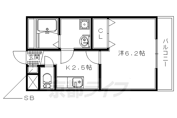 京阪本線 光善寺駅 徒歩10分 2階建 築23年の間取り写真