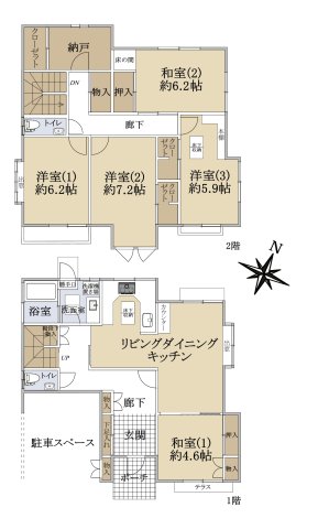 交野市星田北七丁目戸建の間取り写真