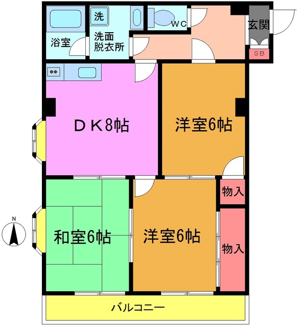 市川市鬼高のマンションの間取り