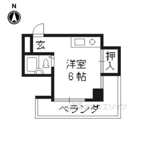 京都市左京区岩倉中大鷺町のマンションの間取り