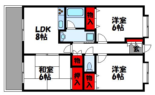 【ベルクールの間取り】