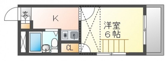 広島市南区東霞町のアパートの間取り