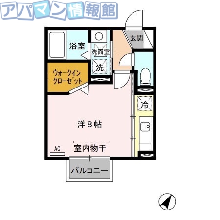 新潟市秋葉区程島のアパートの間取り