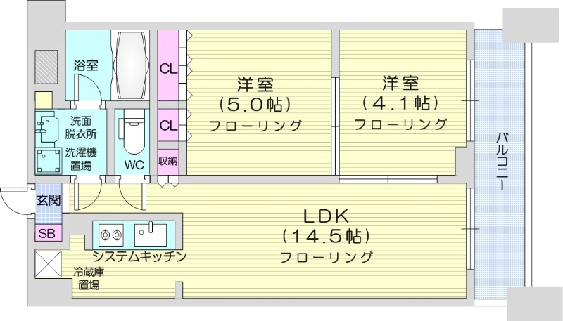 パークアクシス札幌植物園前の間取り