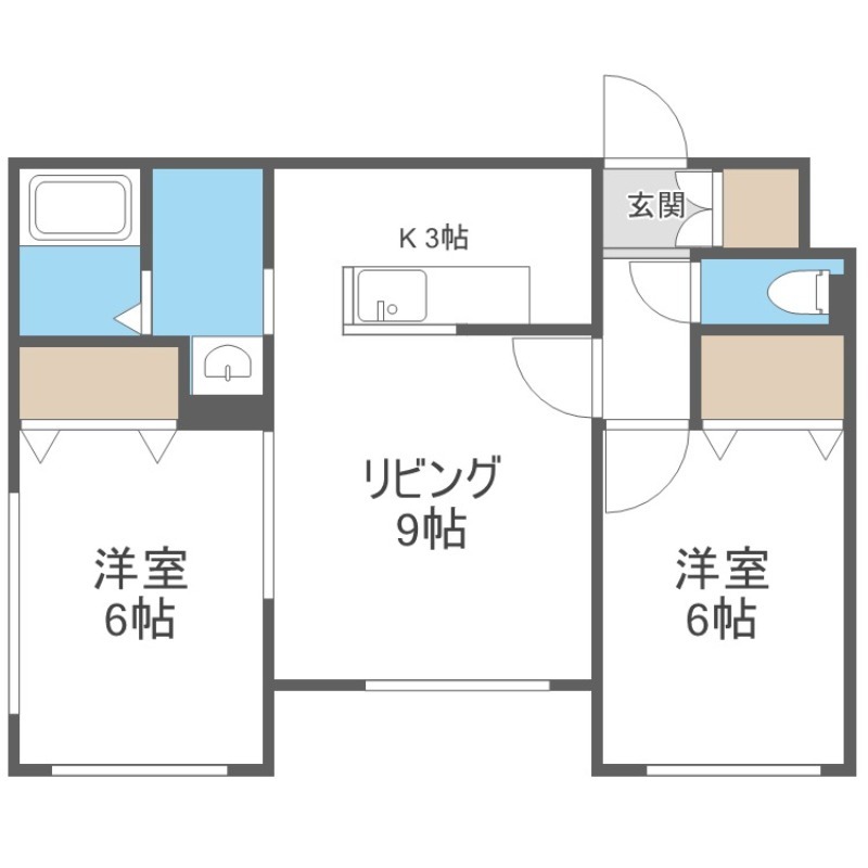 札幌市南区澄川四条のマンションの間取り