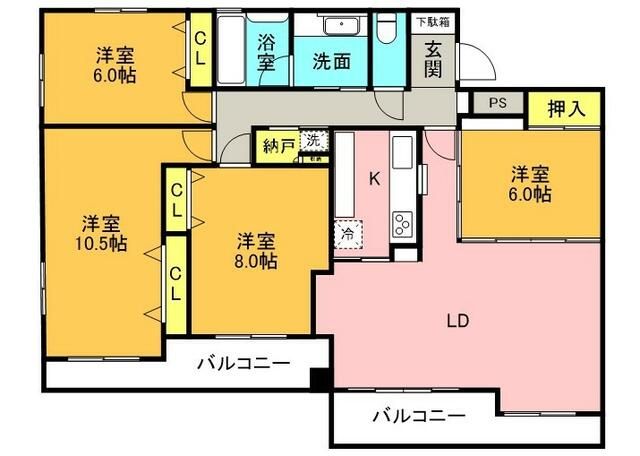 横浜市港北区小机町のマンションの間取り