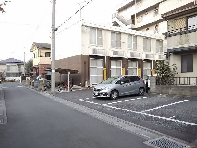 【熊谷市銀座のアパートの駐車場】