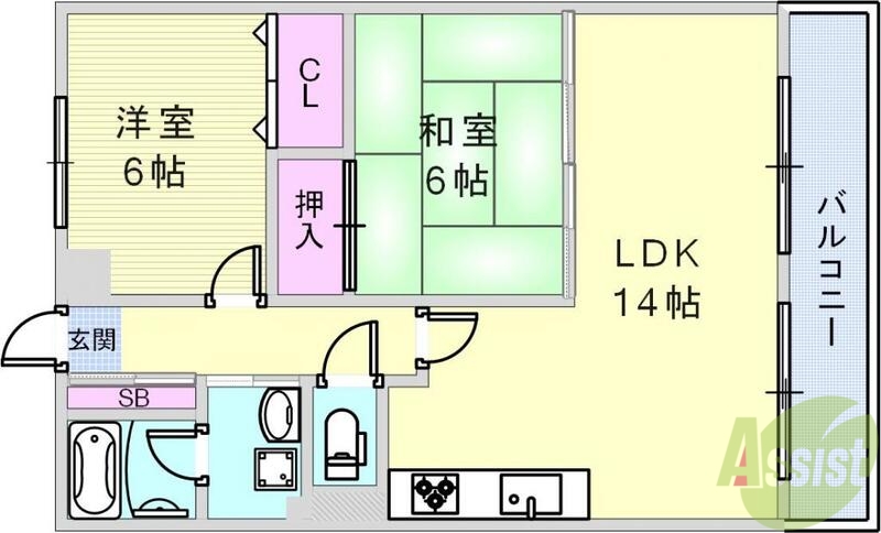 神戸市北区若葉台のマンションの間取り