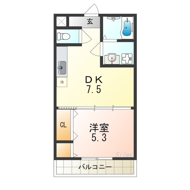 堺市堺区東湊町のアパートの間取り