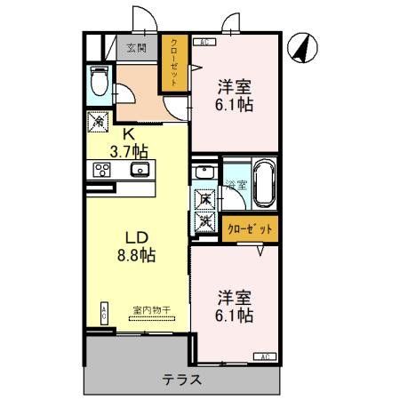 さいたま市北区本郷町のアパートの間取り