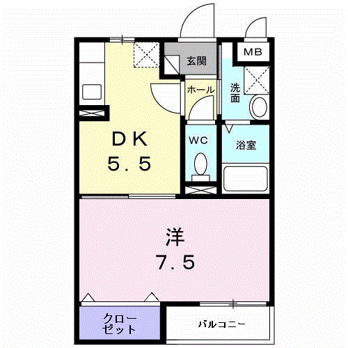 堺市堺区神石市之町のアパートの間取り