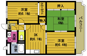 ロイヤルマンション島山の間取り