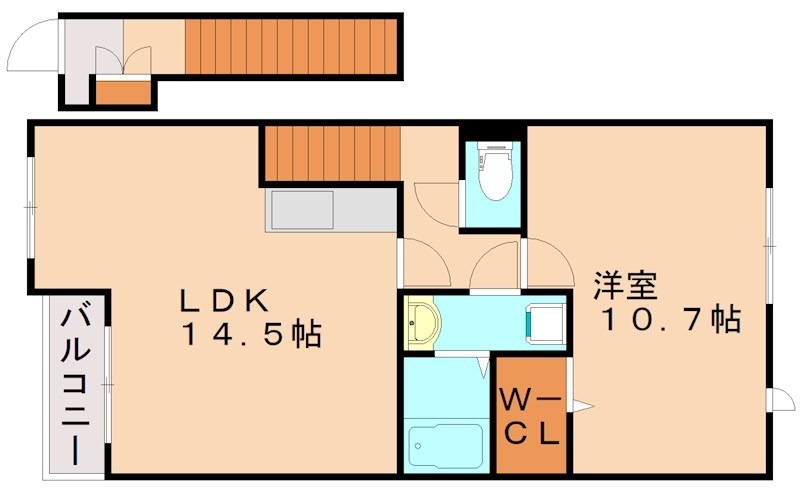 嘉穂郡桂川町大字吉隈のアパートの間取り