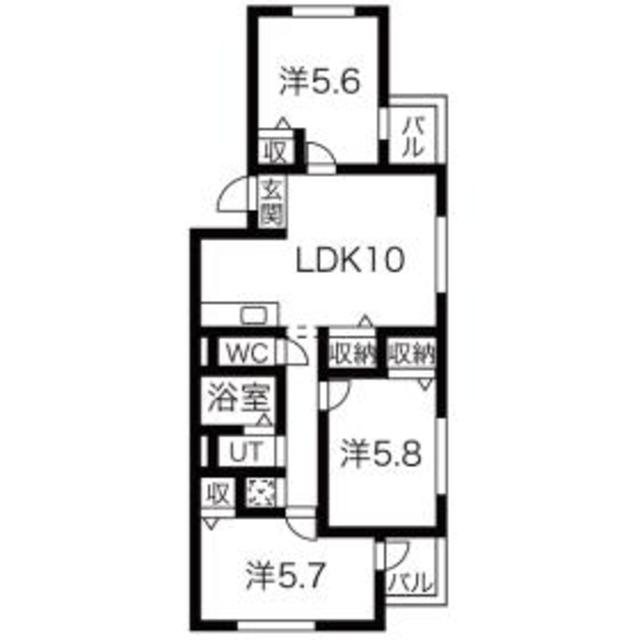 パークグレイスＢ棟の間取り